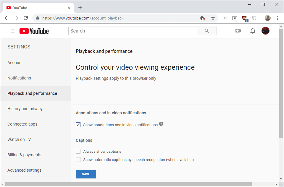 disable show annotations youtube