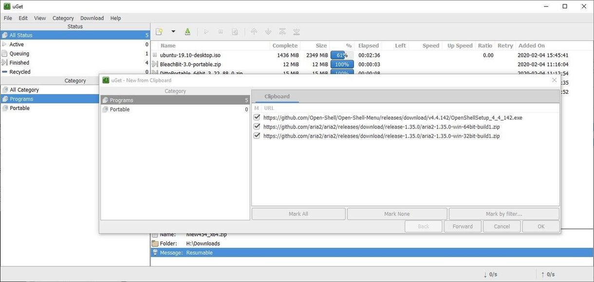 uget batch downloads