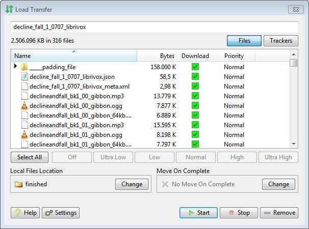 load torrents