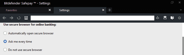 bitdefender safepay turn off