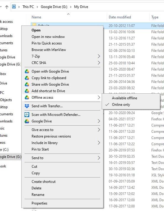 Acceso sin conexión a Drive for Desktop