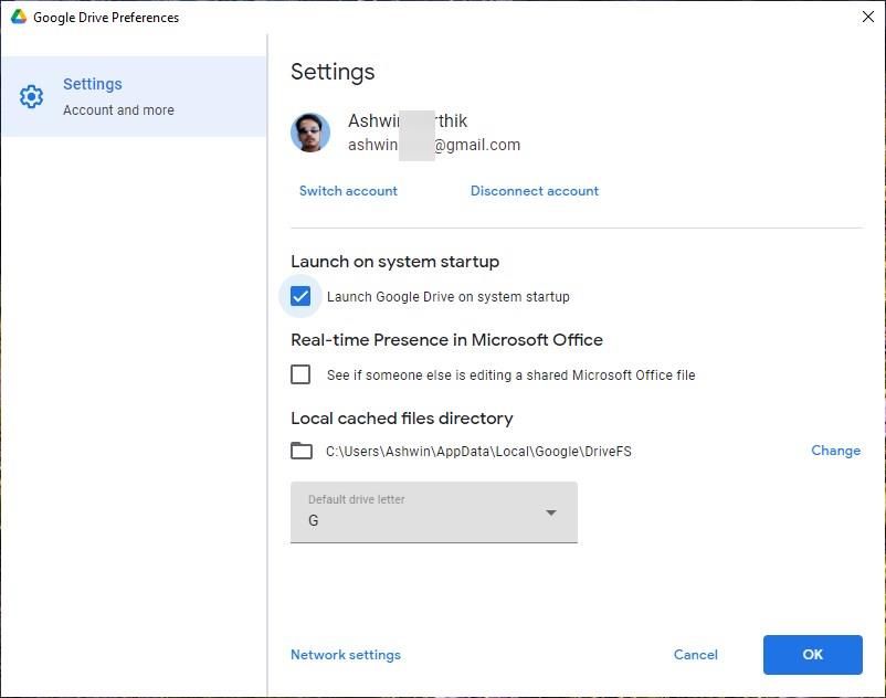 Configuración de Drive para escritorio
