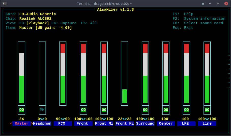 alsamixer