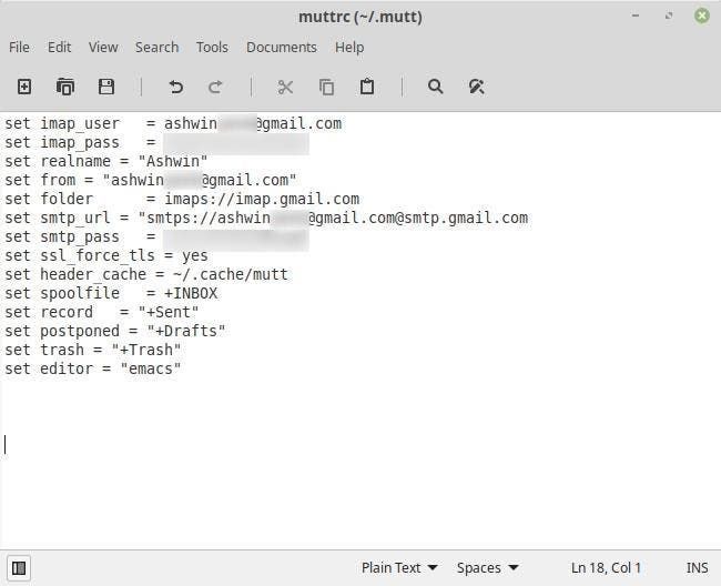 Mutt is a command line email app for Linux and here