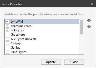 Musicbee lyrics sources