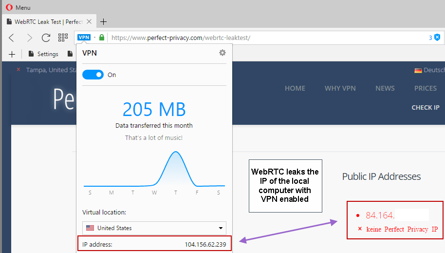 Opera VPN'in IP adresinizi sızdırmasını engelleyin