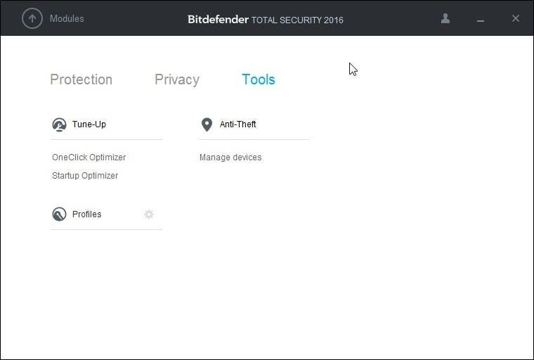 bitdefender total security 2016 tools