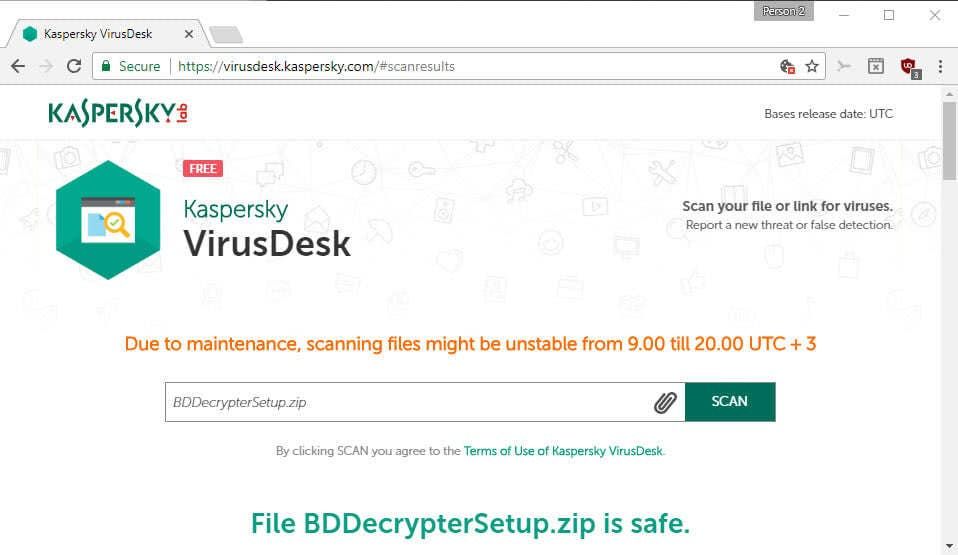 Kaspersky VirusDesk: online-fil og koblingsskanner