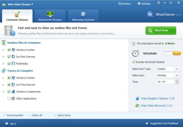 Поддържайте вашия компютър чист с Wise Disk Cleaner