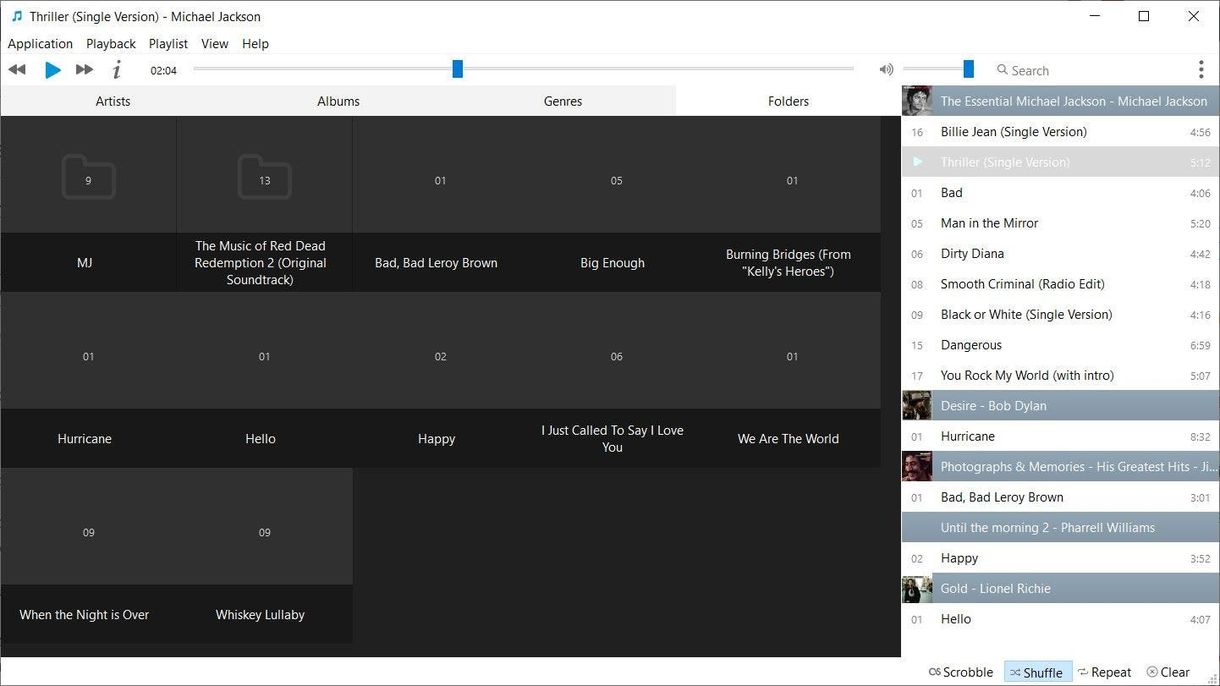 Musique folder view