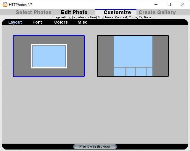 HTTPhotos HTML Photo Gallery customize