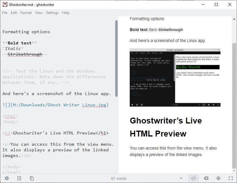 Ghostwriter is an open source markdown editor with a polished interface