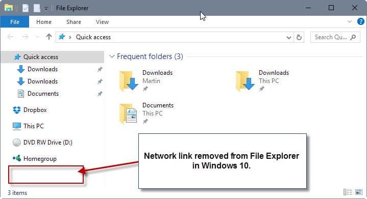 removed link file explorer