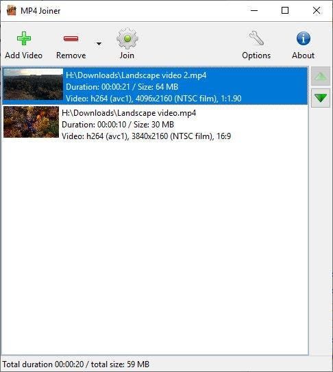 MP4Joiner video cut and merge
