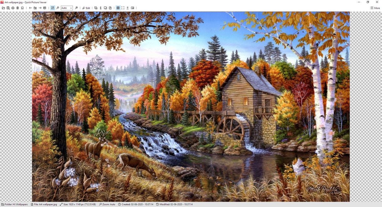 Quick Picture Viewer checkboard background