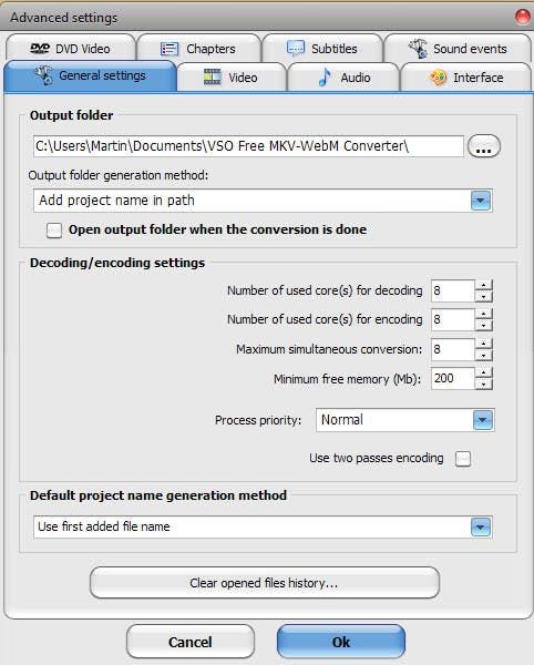 video converter settings
