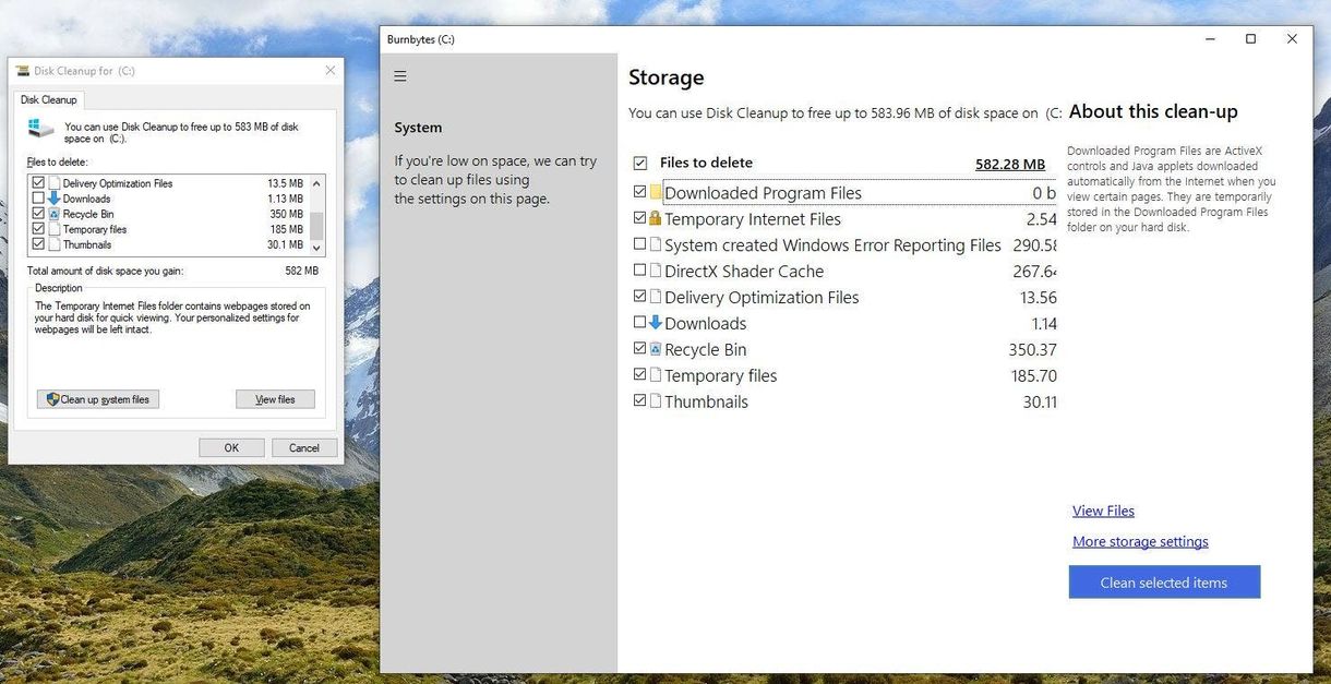 Disk Cleanup vs Burnbytes