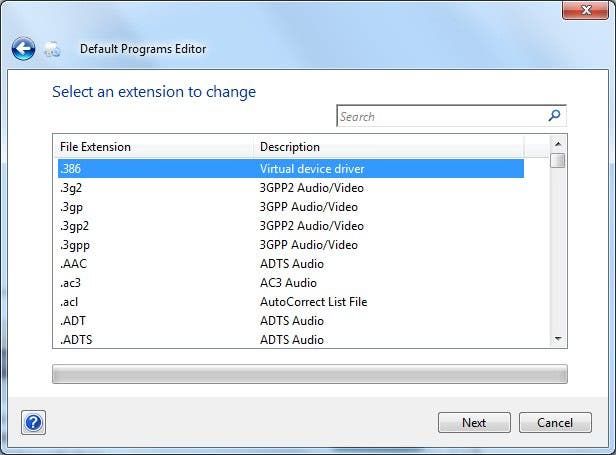 edit default programs
