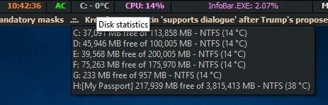 MiTec InfoBar disk stats