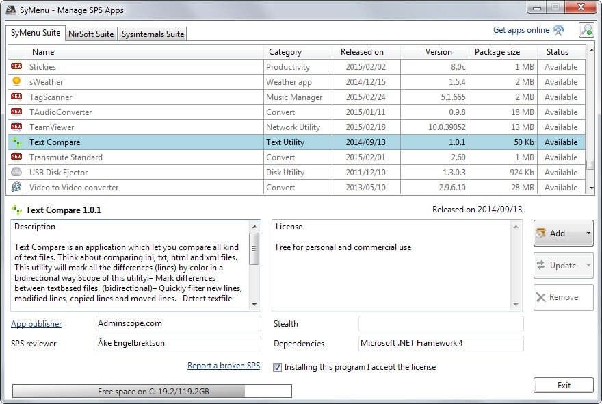 symenu programs loader