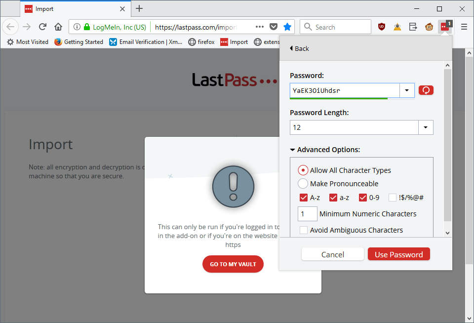 generate password