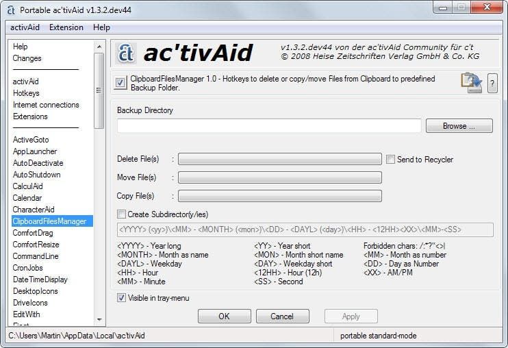 activeaid settings
