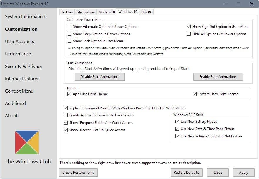 windows 10 customization
