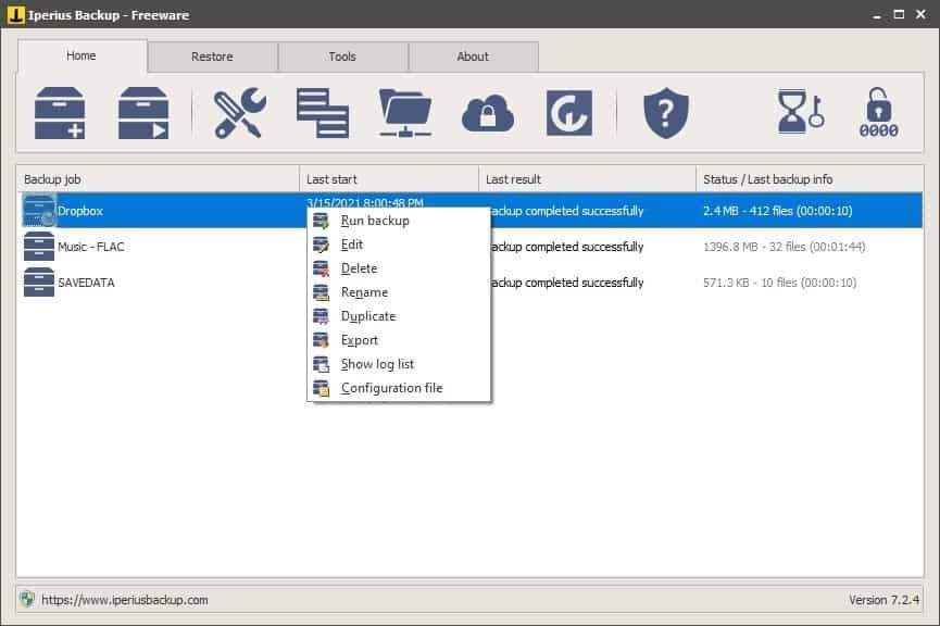 Завдання редагування Iperius Backup