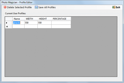 profile editor