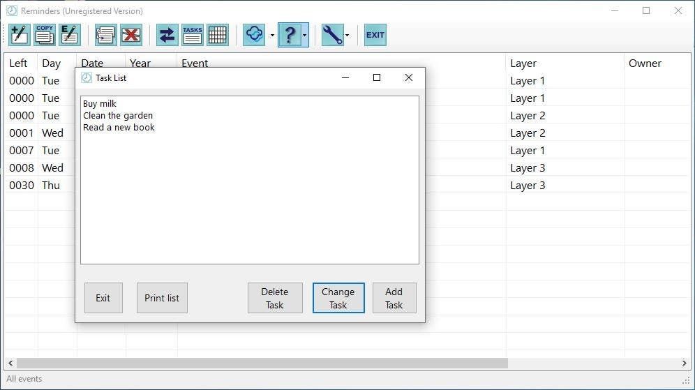 Remind Me Please tasks