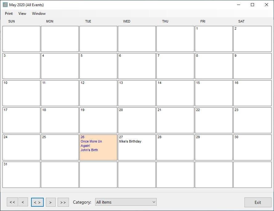 Remind Me Please calendar