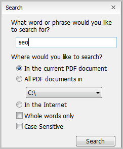 foxit reader search pdfs