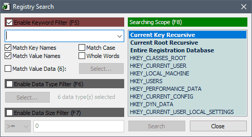 registry search