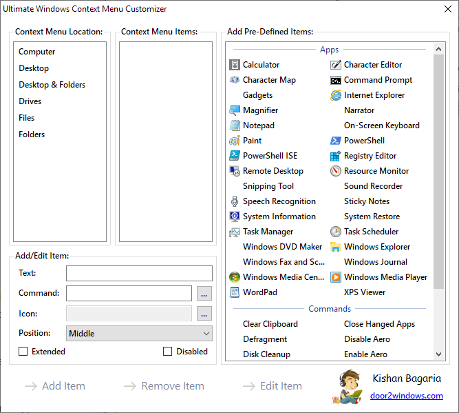 Končni prilagoditveni meni za kontekstni sistem Windows