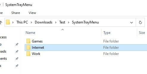 SystemTrayMenu pievienot mapi