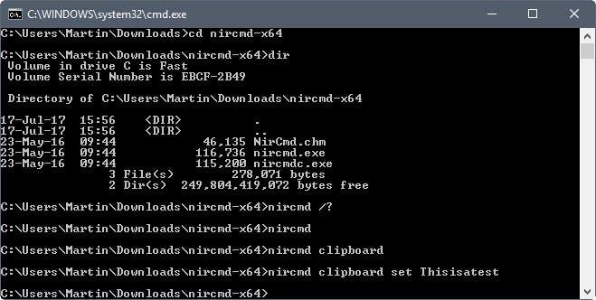 Εργαλείο γραμμής εντολών Nirsoft