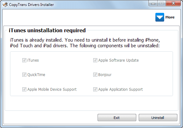 uninstall itunes