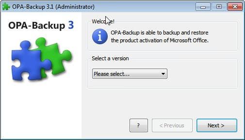 OPA atsarginė kopija, „Microsoft Office“ aktyvinimo atsarginė kopija