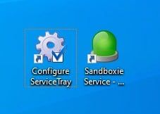 Comandă rapidă pentru desktop ServiceTray