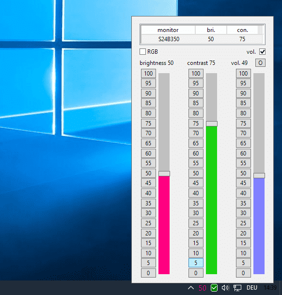 ClickMonitorDCC: mengontrol kecerahan dan kontras monitor Anda