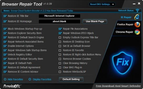 Reparera Internet Explorer med webbläsarreparationsverktyg