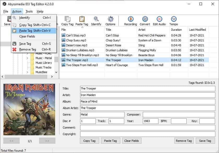 Abyssmedia ID3 Tag Editor е проста, безплатна програма, която ви позволява да редактирате аудио тагове