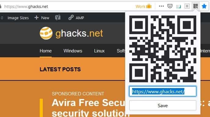 QR-Code Firefox-Weberweiterung