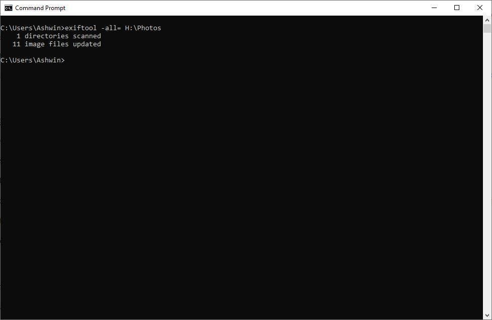 exiftool batch editing folders