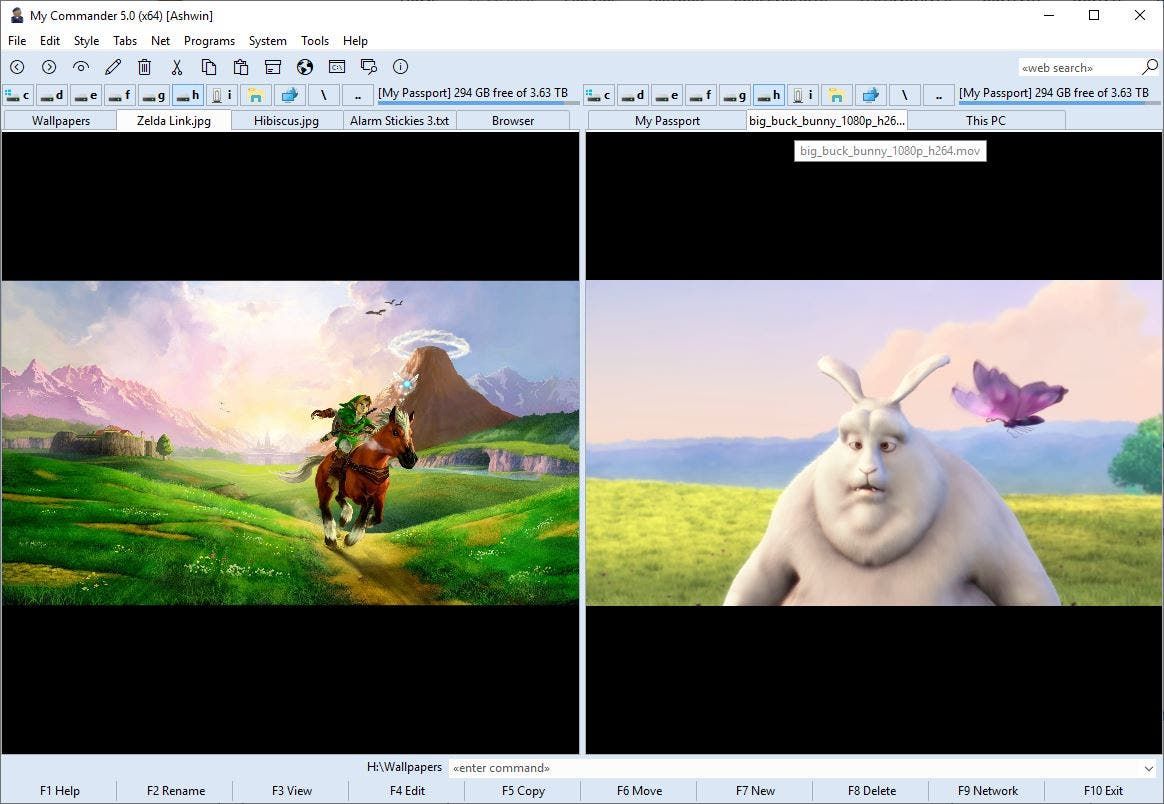 My Commander internal photo and video viewer