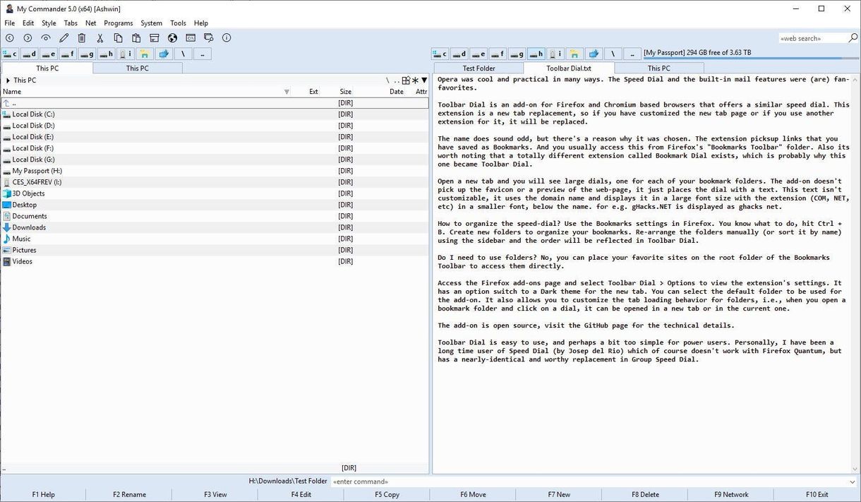 My Commander internal text viewer