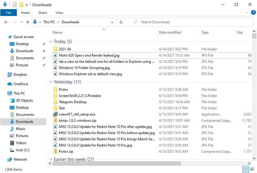 Rendetlen a Windows 10 mappák csoportosítása