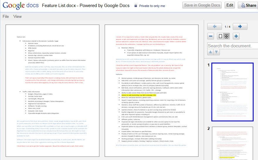 google docs