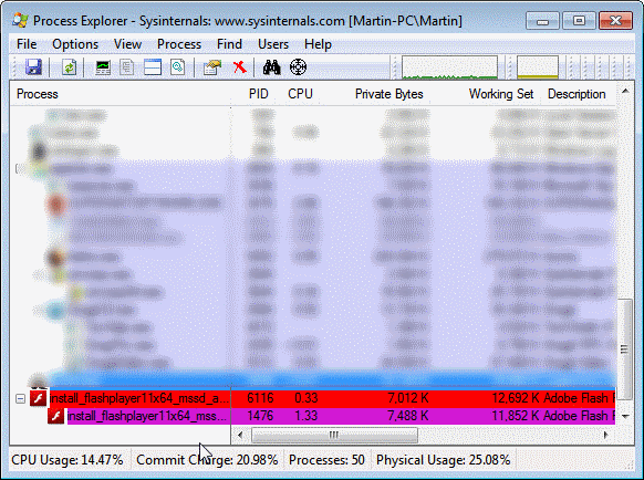 install flashplayer process corrupt