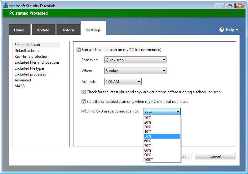 Cara mengurangi beban Microsoft Security Essentials di sistem Anda